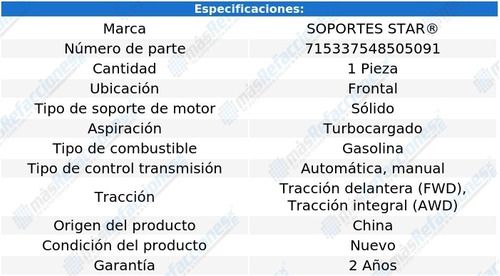 Soporte Motor Frontal Passat L4 1.8l Aut, Std Turbo 98-05 Foto 2