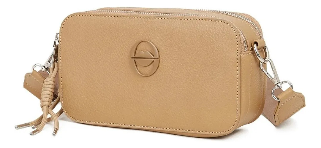 Morral Oreiro Love Urbano Para Uso Diario De Estilo Actual Caqui Lisa Níquel A Tono