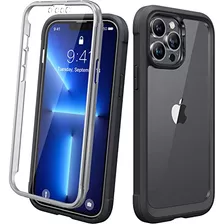 Funda Para iPhone 13 Pro Max Negro And Transparente Plast-02