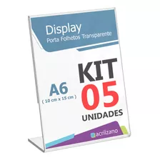 Kit 5 Display Mesa P/pix Maquininha 10x15 Ps L A6 Balcão