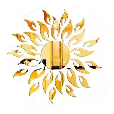 Espelho Decorativo Acrílico Dourado Sol 45cm - C/gabarito Ok