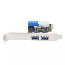 Cartão Usb Pci Usb3.0 Expansão 2 Portas 19 Pinos 4p Pcie To