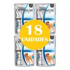 Combo 18un Ração Úmida Sachê Optimum Cães Adultos 100g