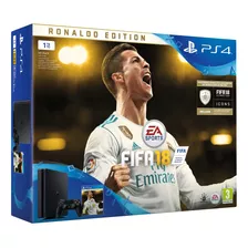 Console De Videogames Sony Play Station 4 Slim + Fifa 18 Deluxe Ronaldo Edition 1000 Gb Wi-fi Preto