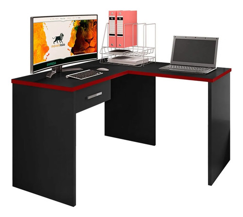 Mesa Gamer Com Extensor Em L E 1 Gaveta Drx-9000