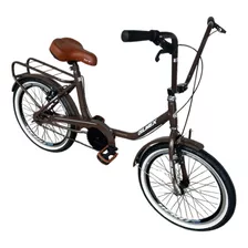 Bicicleta Aro 20 Tipo Monareta Antiga Retrô Aero + Capacete Cor Marrom Tamanho Do Quadro Único