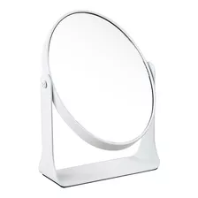 Espejo De Mesa Y Baño Oval Doble Faz 26×17×7cm C/ Aumento Color Del Marco Blanco