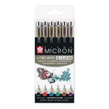 Sakura Pigma Micron 6 Microfibras Colores Set 