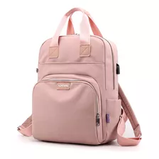 Mochila Feminino Multifuncional Notebook Viagem Com Usb A