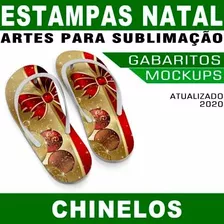 Chinelos Natalinos Artes Sublimação Natal Estampas 2020