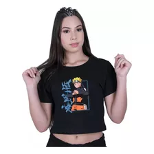 Blusinha Cropped Algodão Naruto Uzumaki T-shirt