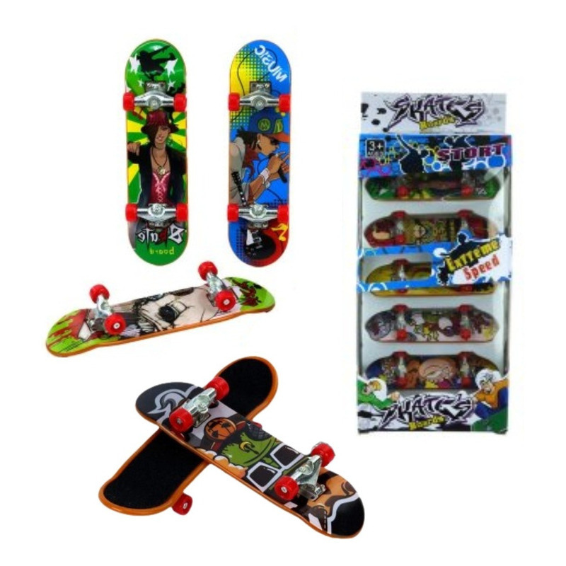 Kit Pista Skate Dedo Half Radical Com 2 Skate Lixa Completo