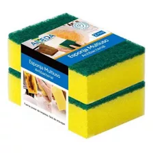 2pack Esponjas Multiusos Antibacterial Amarilla/verde Lisas