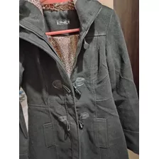 Saco Tapado Campera De Pana Con Capucha Negro Talle 1