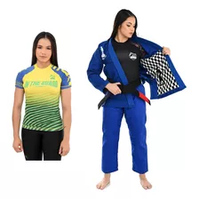 Kimono Jiu Jitsu Trançado Feminino + Rash Guards No-gi