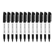 Basics Fine Point Tip Marcadores Permanentes, Negro, 12-pack