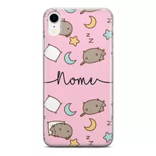 Capinha Para Celular Gato Dormindo Fundo Rosa