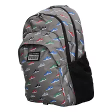 Mochila Puma Academy Con Compartimentos Amplios Color Gris