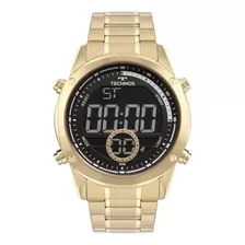 Relógio Technos Masculino Digital Dourado - Bj3463ab/1d Cor Do Fundo Preto