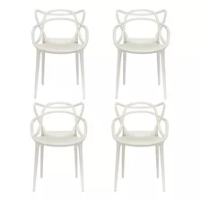 Silla Master Cocina Comedor Apilable Reforzada X 4 Unidades Color De La Estructura De La Silla Blanco Color Del Asiento Blanco Diseño De La Tela Polipropileno