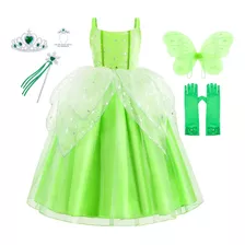 Vestido Tinkerbell Princess Para Meninas Com Flores Tinker B