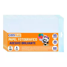 Papel Fotográfico Adesivo 115g A4 À Prova D´água 100 Folhas