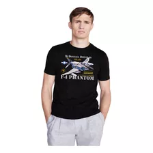 Camisa Camiseta Caça F4 Phantom F-4 Avião Guerra Preta