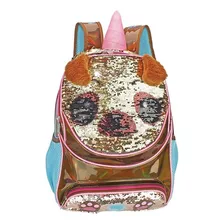 Mochila Primaria Perro Pug Unicornio Lentejuela Wilys Wt384