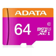 Tarjeta De Memoria Adata Ausdx64guicl10-ra1 Premier Con Adaptador Sd 64gb