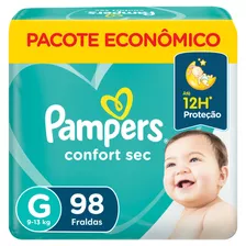 Fraldas Descartáveis Infantis Confort Sec Com 98 Unidades Tamanho G Pampers