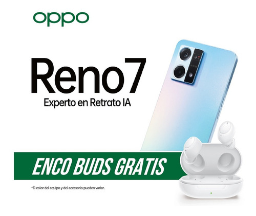 Oppo Reno7 Negro 128 Gb 6 Gb Ram + Enco Buds Blanco Gratis