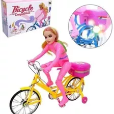 Boneca Bicicleta Articulada A Pilha Anda Luz E Som