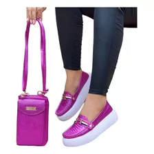 Mocasín Cuero Mujer, Bolso Cuero, Combo Cuero Mujer, Moda