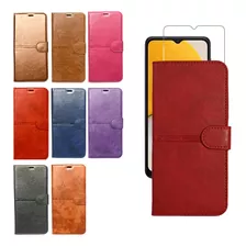  Funda Agenda Flip Cover Para Xiaomi Redmi Note 12 + Vidrio