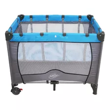 Berço Chiqueirinho Cercado Desmontável Compacto Baby Style Cor Azul