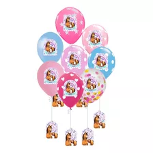 Set 8 Globos Con Adhesivos Personalizados Spirit Niñas