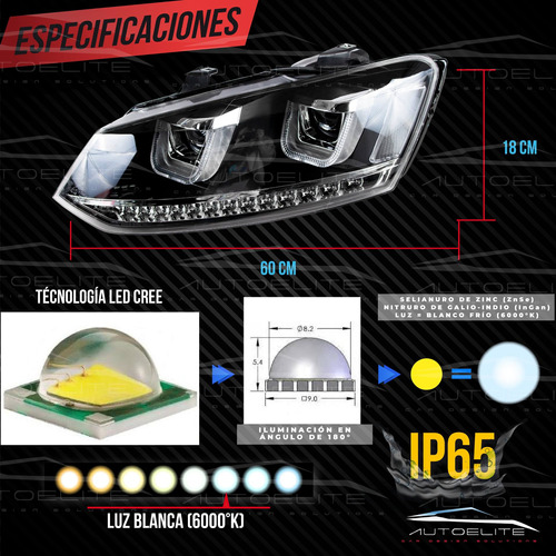 Faros Polo Gti Vento Led Drl Xenon Plug And Play U Style Foto 5