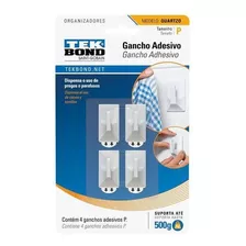 Ganchos Adhesivos Plástico Cuarzo Blanco P 0.5kg 4un Tekbond