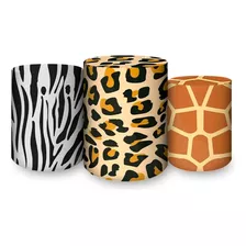 Capas De Cilindros Sublimados 3d C/ Elástico Tema Safari 