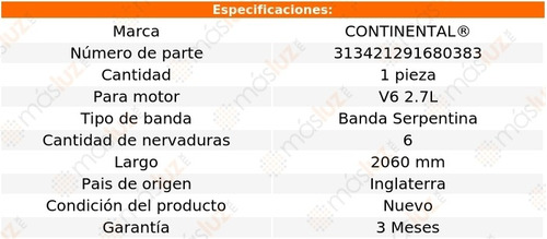 Banda 2060 Mm Acc Magentis P/ Kia V6 2.7l 07/10 Continental Foto 5