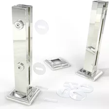 Kit 23 Coluna Torre Em Inox 40cm Para Guarda Corpo 2 Furos