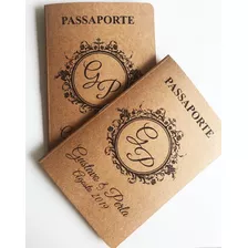 100 Convites Passaporte Viagem Casamento Kraft Rústico