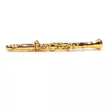 Bótom Pim Broche Clarinete Instrumento Musical Folheado Ouro