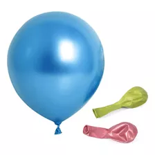 50 Globos De Látex 30 Cm Metalizados