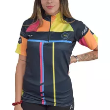 Remera Ciclismo Ciclista Manga Corta Mujer Yersey Bolsillos