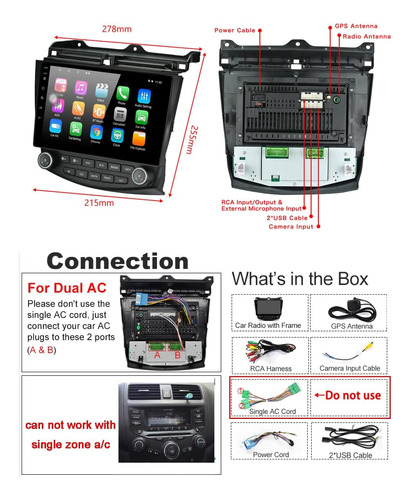 Reemplazo De Radio Honda Accord 2003-07, Carplay Y Android A Foto 6