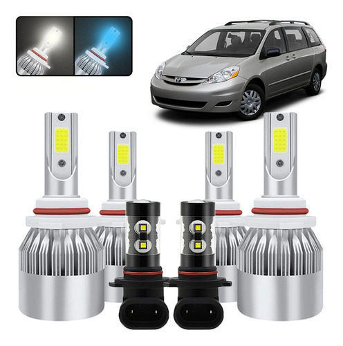 Para Compatible Con Toyota 9005 H11 6000k Led Faros Kit De Toyota Sienna