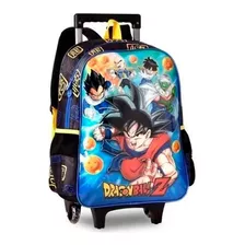 Mochila De Rodinhas Infantil Escolar Dragon Ball Z Poliéster