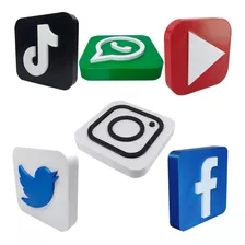 Logos E Ícones De Redes Sociais Para Decoração Mesa Parede