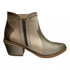 Botas De Cuero Botineta Mujer Plataforma Moda